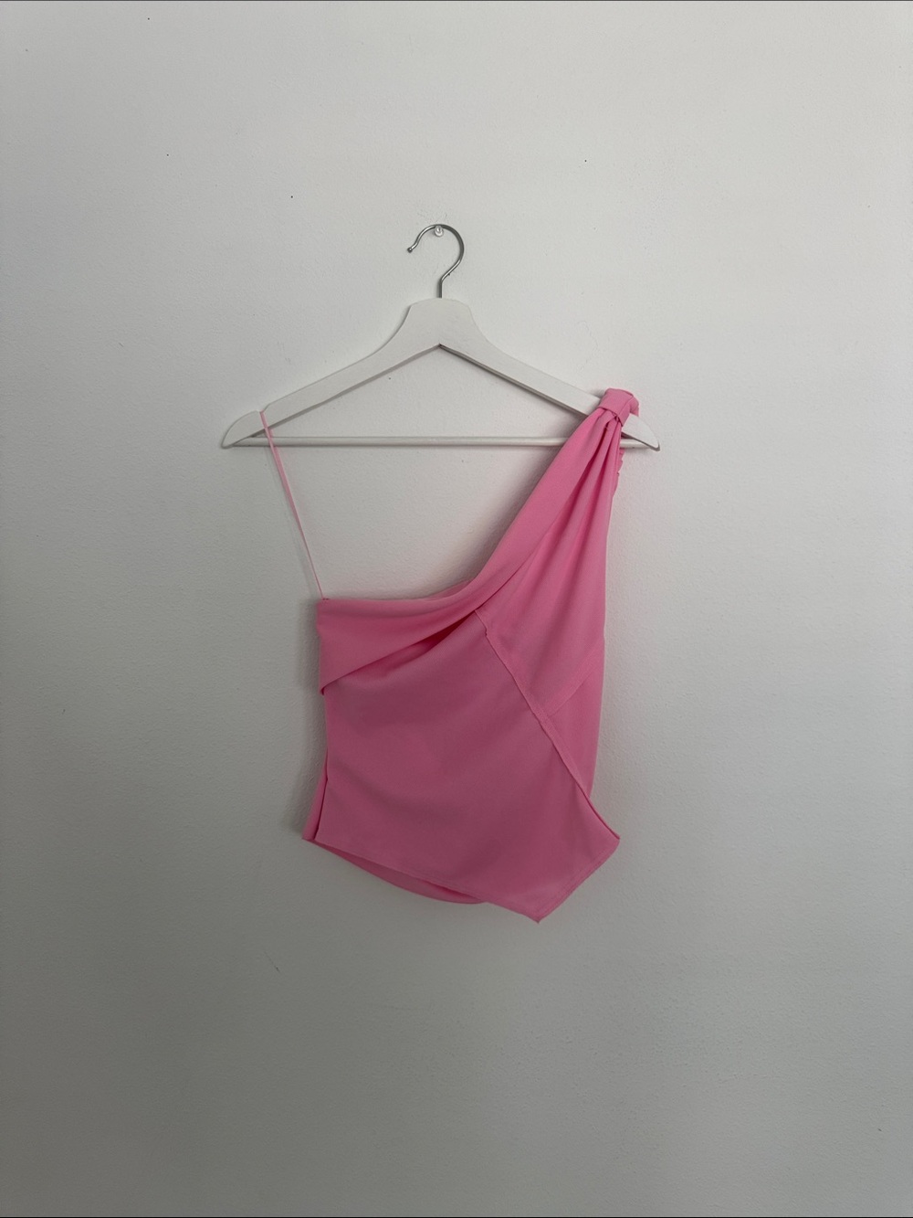 One-Shoulder Pink Tank Top